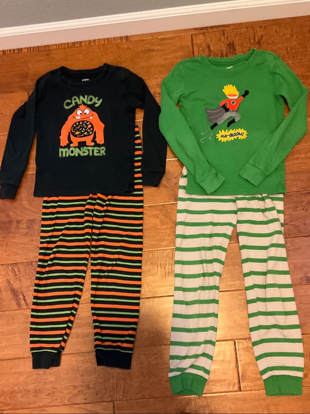 Gymboree 2 Pajama Sets- Candy Monster & Superhero